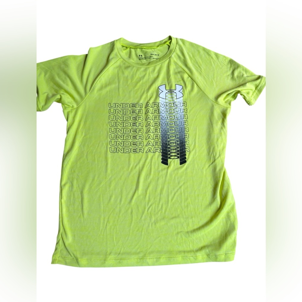 Under Armour Yellow/ Green Athletic Shirt - Youth Large